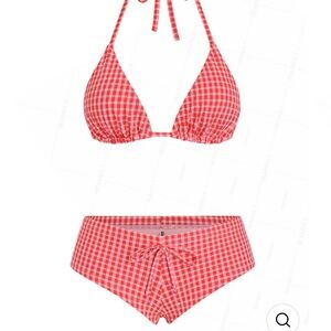 Red Gingham Bikini Set